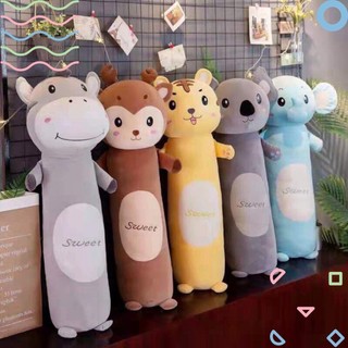 Gối Ôm Gấu Bông Hình Thú Dài 55cm–1m1 Siêu Mềm | Thú Nhồi Bông Cute Ôm Ngủ, Trang Trí Phòng Quà Tặng