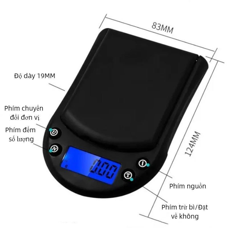 Cân Tiểu Ly Pocket 200g/0.01g, Cân Bỏ Túi Đa Năng, Vỏ Nhựa ABS Chống Va Đập, Tiện Lợi