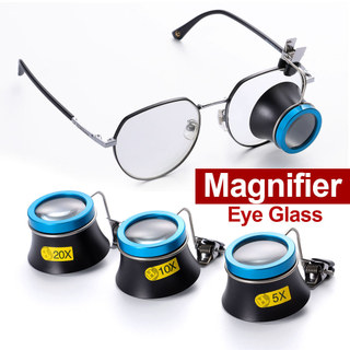 Kính lúp kẹp có độ rõ nét cao 20X có miếng đệm cao su bảo vệ ống kính, ống che mắt di động để sửa chữa trang sức & đồng hồ
