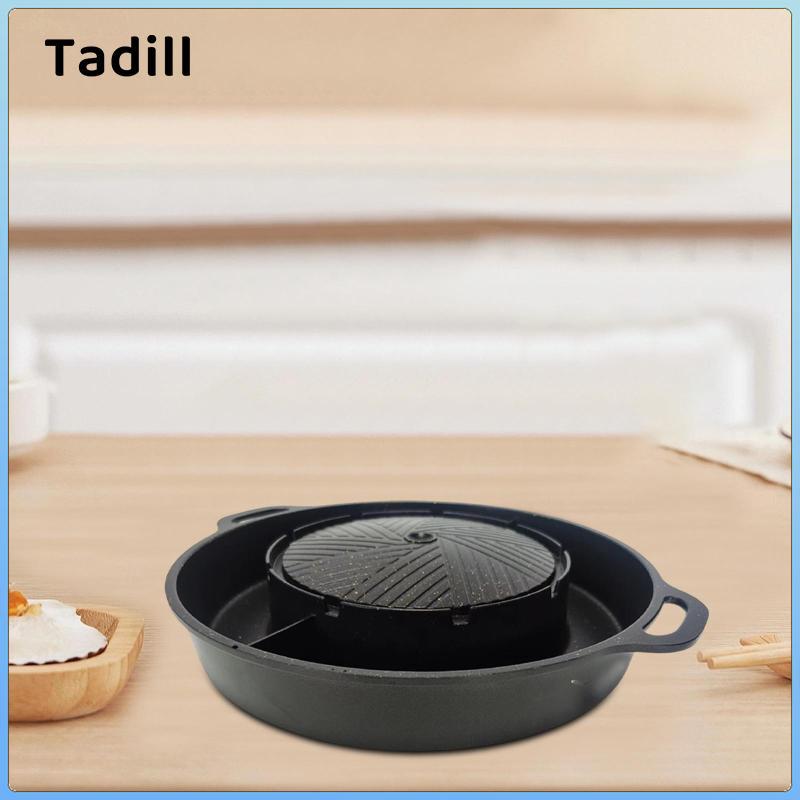 Chảo Nướng Tròn Chống Dính 2 Trong 1 Lẩu Nướng Lưới Bề Mặt Nhôm Thiết Bị Nấu Ăn Di Động Thích Hợp Cho Ăn Ngoài Trời Nhà Bếp