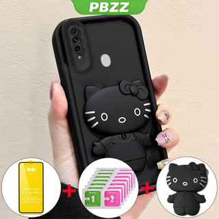 Ốp lưng cho điện thoại OPPO A31 2020, ốp mềm silicone chống sốc, thiết kế mới, thẩm mỹ, hình mèo gương hoạt hình với giá đỡ và màng mềm JTMKTM01