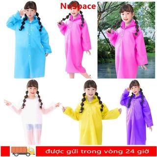 Áo mưa trẻ em NUSPACE, Áo mưa không dùng một lần EVA, Áo mưa một mảnh làm dày toàn thân tiện lợi Unisex