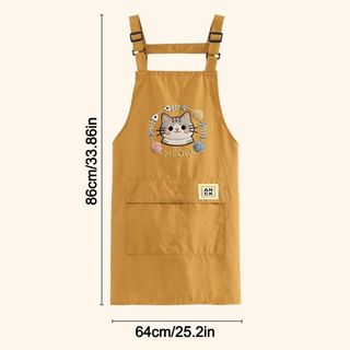 Tạp dề lông cừu ROLY, Tạp dề đầu bếp chống nước hoạt hình, Yếm nướng bánh không tay thoáng khí chống bẩn di động cho nhà bếp gia đình