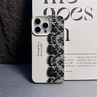 Ốp Điện Thoại Họa Tiết Ren Đen Cho Xiaomi Redmi Note 15 13 14 12 Pro Plus 11 10 11S 10S A5 A3 14C 12C 10C Da PU Silicon Bảo Vệ Toàn Diện Cổ Điển Nóng Chống Va Đập INS Cover