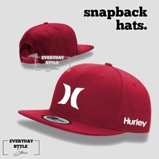 HURLEY Có Thể Điều Chỉnh Snapback Mũ Bóng Chày Mềm Cao Cấp Cotton Trưởng Thành Hip Hop Lướt Ván Trượt Phong Cách Mũ Thường Ngày Cho Nam Nữ Mũ Vành PhẳngReady Stock 0510