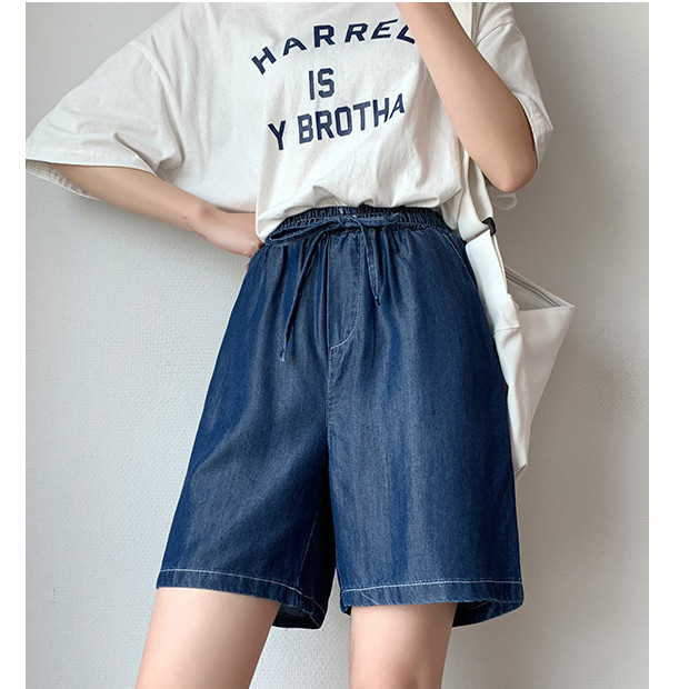quần short jean nữ Băng Lụa Denim 2026 Phong Cách Thước Lớn Mỏng Hơn Nhìn