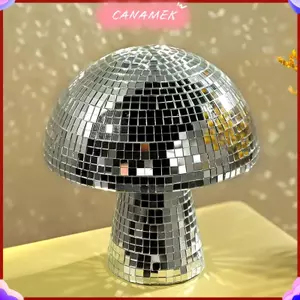 CANAMEK Mới Bạc 10 * 10cm Nấm Disco Bóng Gương Phản Quang Nấm Trang Trí Bạn Gái Quà Tặng CSF