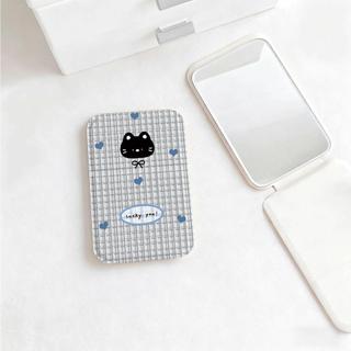 Mèo đen xám Gương Phụ Kiện Gập Nhỏ Gọn, Quà Tặng Bạn Bè Siêu Đẹp