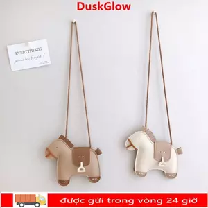 Túi đeo vai DUSKGLOW, Túi đeo chéo trẻ em bằng da PU phong cách Ins, Túi đeo chéo Mini dễ thương hình ngựa