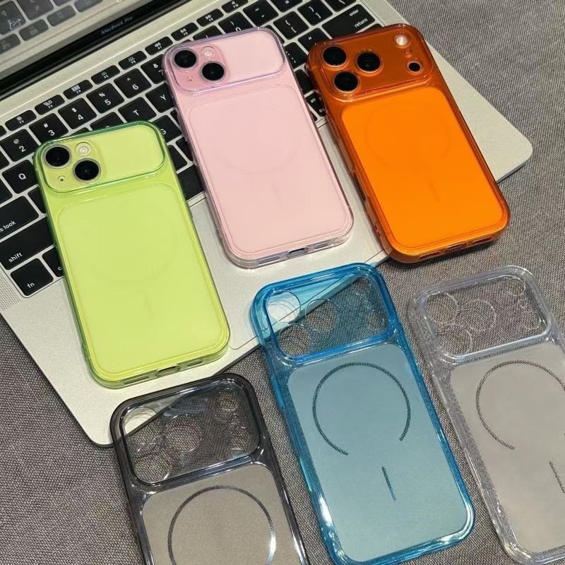 Ốp điện thoại mềm màu xanh huỳnh quang cho iPhone 17 Pro Max 16 15 14 13 12 11 Vỏ bảo vệ chống sốc