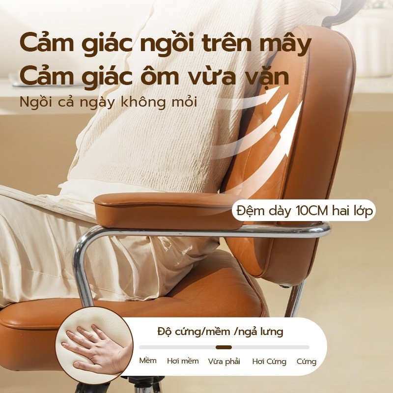 Ghế xoay văn phòng Xpanse 005 Da sáp chống nước chống trầy xước, Đệm ngồi latex êm ái | ghế làm việc |  ghế tựa lưng
