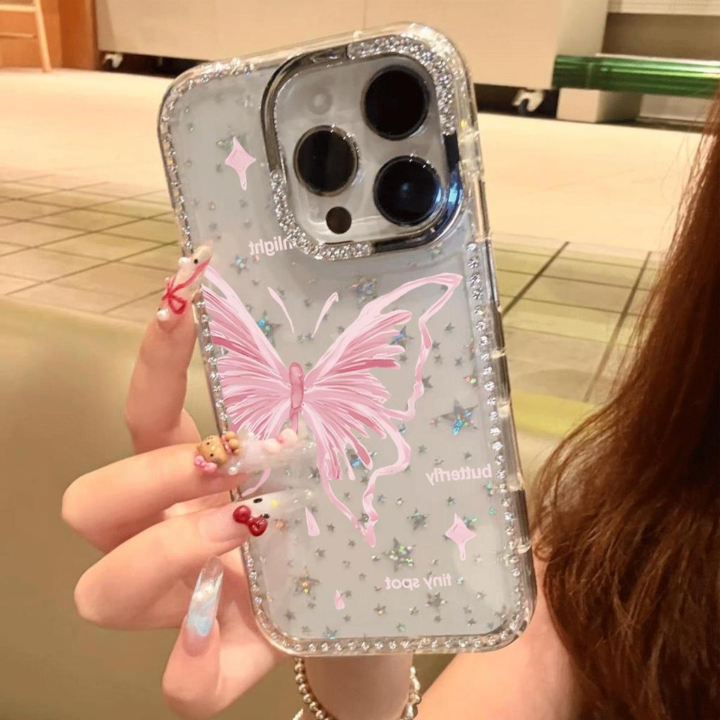 Tia Sáng Phấn Dung Cho Ốp Lưng Iphone 16 17 Đính Đá Lung Linh Ngôi Sao 14/13/11 Pro