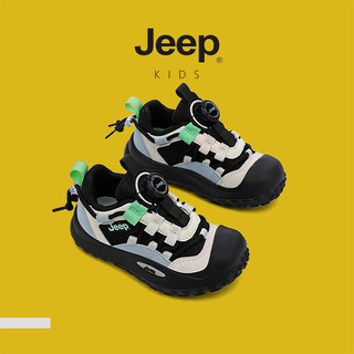 JEEP Giày thể thao trẻ em lưới thoáng khí xoay nút nhẹ, phù hợp chạy bộ thường ngày cho bé trai và bé gái xuân thu.