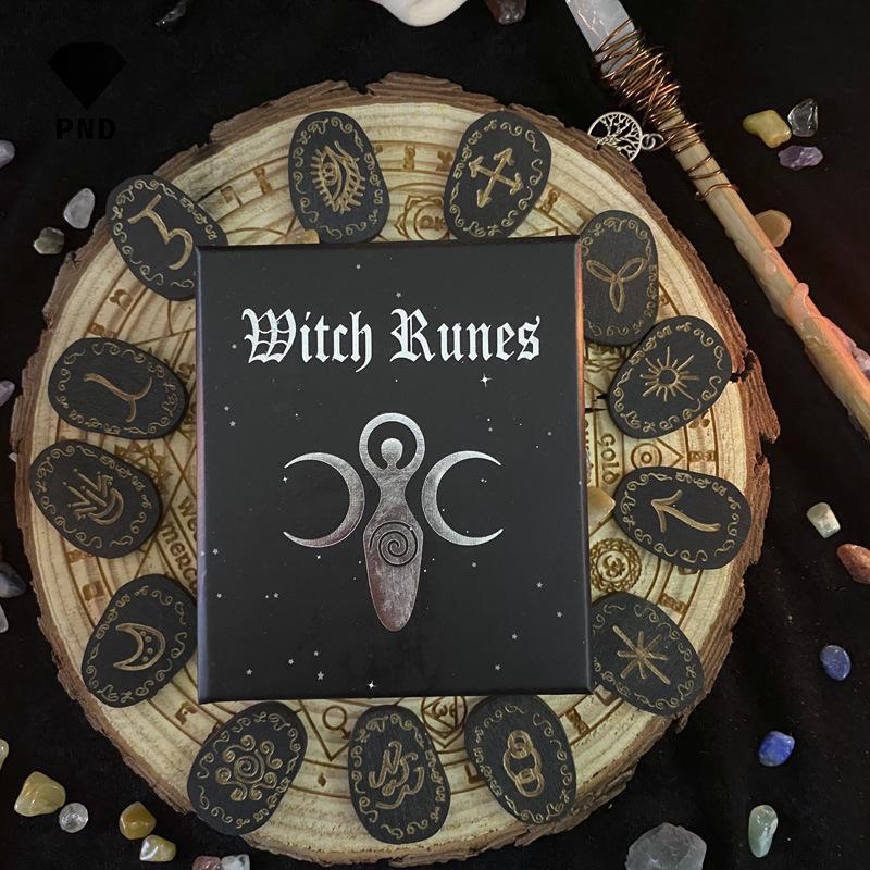 PND Gỗ Runes Bộ Đá Phù Thủy Rune Bộ 14 Chiếc Khắc Rune Biểu Tượng Cho ...