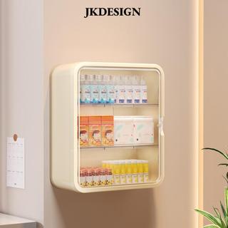 JKDESIGN Giá đựng thuốc, Lắp đặt không đục lỗ Lắp đặt gia đình Tủ y tế treo tường, Hộp lưu trữ nhiều lớp dung lượng lớn loại ngăn kéo trong suốt