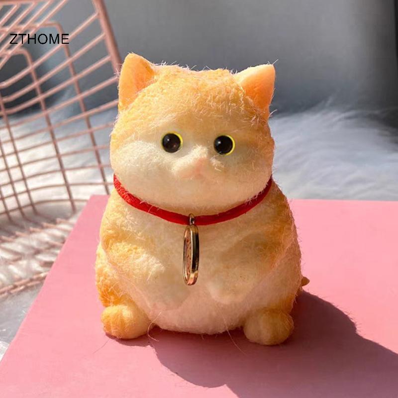 ZTHOME Taba Mèo Mũm mĩm Dễ Thương Mèo Cam Sang Trọng Mềm Mại Stiy Girl Trẻ Em Quà Tặng Sinh Nhật Fidget Squishy Đồ Chơi Đồ Trang Trí Thú Cưng Quà Tặng HOT
