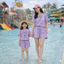 .Váy đôi mẹ và bé gái phong cách Hàn Quốc bé 8-37kg mẹ 38-80kg, đồ gia đình, đồ đôi mẹ và bé gái