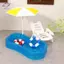 HFTOY 1 Bộ Đồ Chơi Trẻ Em Nhà Búp Bê Mô Phỏng Dễ Thương Bể Bơi Mini Vòng Tròn Bơi Bộ Ghế Đi Biển Mô Hình DIY Trang Trí ~
