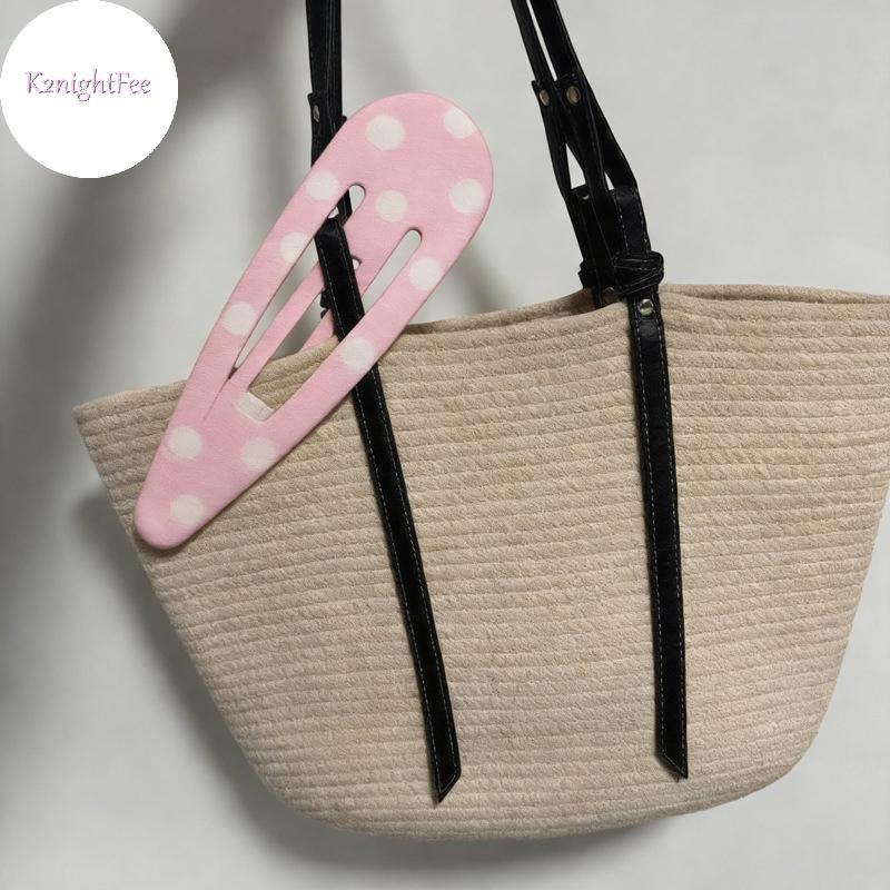 Kẹp Móng Vuốt Tóc Kawaii Lớn Họa Tiết Dâu Chấm Bi Dễ Thương - Tạo Kiểu Tóc Cho Nữ