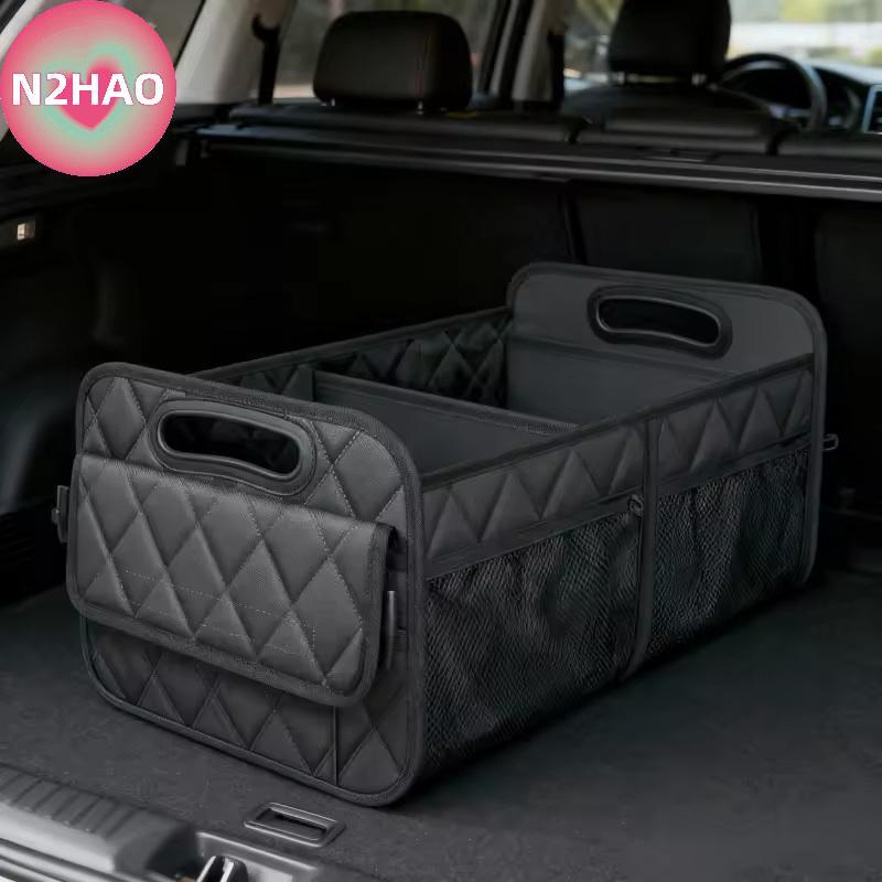 N2HAO Bộ sắp xếp cốp xe ô tô có thể gập lại cho SUV với 6 nhà thơ Giải pháp lưu trữ đa năng để đi lại hàng ngày và mua sắm n