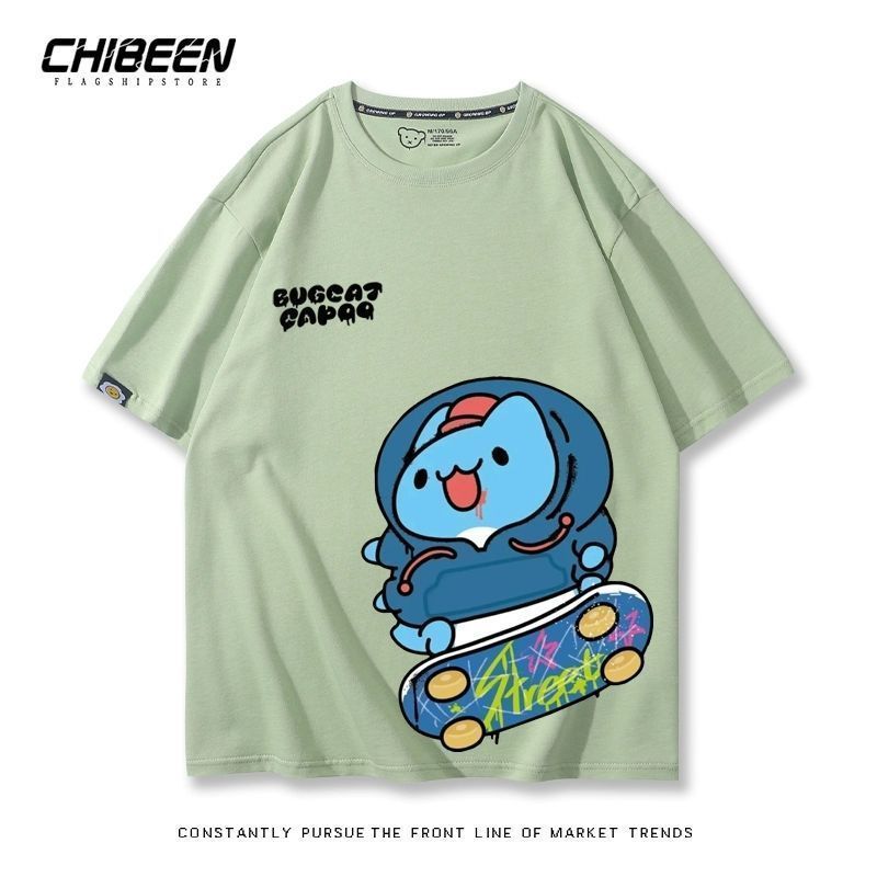 Mèo Hoạt Hình Capoo - Áo Thun Tay Ngắn Nam Nữ, Cotton Nguyên Chất, Phù Hợp Mùa Hè Và Ngày Thường