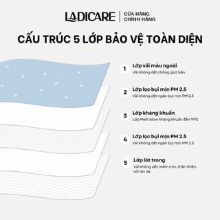 [Combo 200 Cái] Khẩu trang 9A PRO MASK LADICARE 5 lớp bảo vệ toàn diện, ôm sát mặt chống nắng, uv & bụi hiệu quả