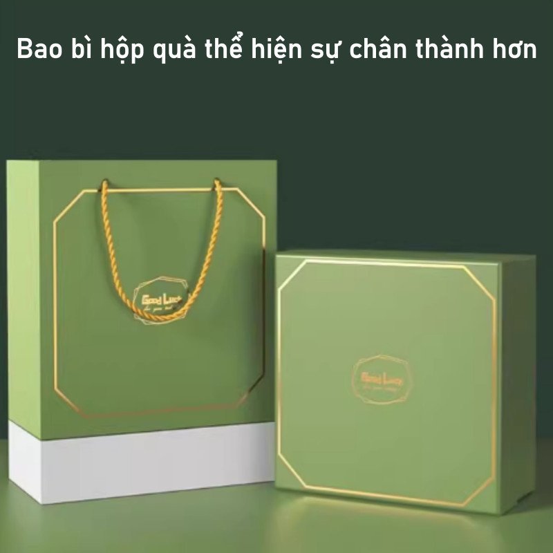 Bộ quà tặng xanh lá chất lượng cao hộp bìa cứng tinh tế dành cho bạn gái ngày sinh nhật Valentine