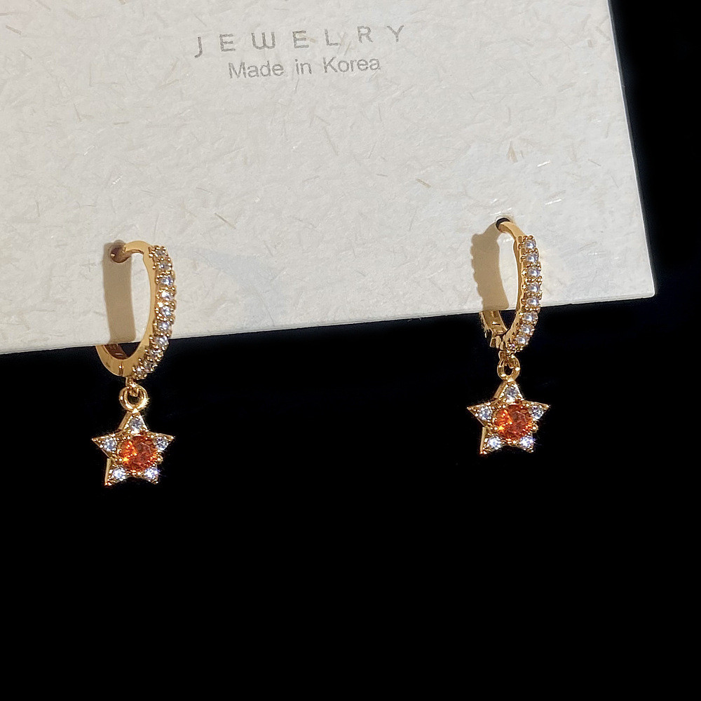 Bông Tai Đính Đá Zircon Phong Cách Hàn Quốc Thanh Lịch Cho Nữ