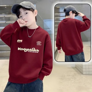 Áo sweatshirt dài tay, mỏng, đa năng, dáng rộng, cổ tròn, in một hoặc hai mặt, thời trang dành cho bé trai.