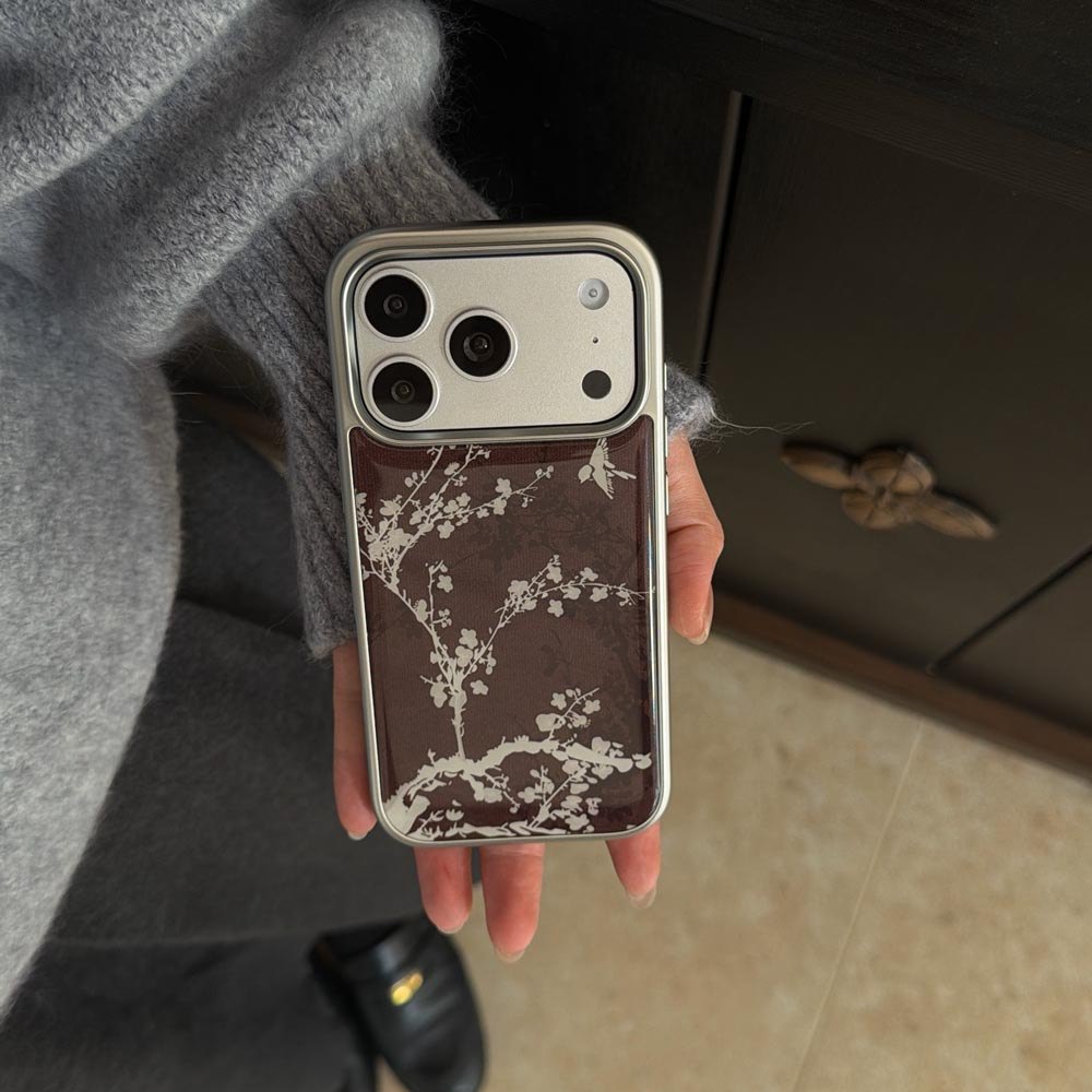 Ốp Lưng Cứng Tương Thích Với iPhone 13 14 14Pro 14ProMax 15 15Pro 15ProMax 16 16Pro 16ProMax 17 17Pro 17ProMax Ốp Họa Tiết Cây Hoa Trắng