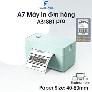 máy in nhiệt đơn hàng FlashLabel 318pro In từ A7 Điện thoại khô máy in đơn hàng shopee, Mã vận chuyển đơn, Phiếu vận chuyển