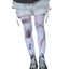 MỘT Gothic Quần Legging Nữ Thời Trang Thẩm Mỹ Nhật Bản Whimsy Dễ Thương Họa Tiết Trắng Opaque Quần Stockin