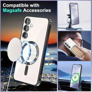 Ốp Bảo Vệ Từ Tính Kim Loại A17 A56 5G Cho Samsung Galaxy A05S A06 A15 A16 A26 A35 A35 A36 A55 4G Ốp Silicon Mềm TPU, Bảo Vệ Ống Kính, Ốp Điện Thoại Chống Sốc