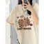 Em Áo Dáng Lớn Unisex Hình Capybara Ngắn Tay Mùa Hè Phong Cách Cổ Điển Trẻ.