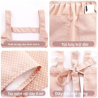 Dễ Thương Nấu Ăn Nhà Bếp Tạp Dề Retro Chống Thấm Nước Chống Bẩn Nấu Ăn Dịch Vụ Làm Móng Tay Chuyên Dụng