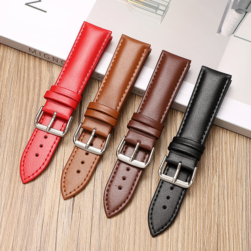 Dây da đồng hồ nam nữ cực mềm đủ size 20mm da mềm thay dây đeo hằng ngày Dây da đồng hồ nam nữ