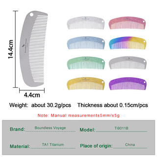 Boundless Voyage Titan Tóc & Râu Lưỡi Liềm Lược Unisex Nhà Ngoài Trời Bỏ Túi Lược Dành Cho Nam Nữ Ti9011B
