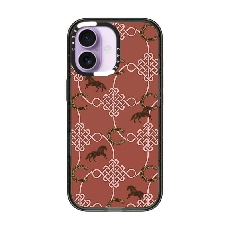 CASECASE X Nút thắt Trung Quốc trong năm con ngựa Cạnh đen Vỏ tác động hút từ tính cứng trong suốt cho Apple IPhone 12 13 14 15 16 17 Pro Max Air Plus có hộp