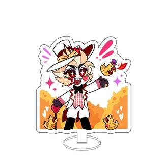 For Anime Hazbin Hotel Vox Alastor Lucifer Morningstar Q Version 10cm Acrylic Stand Desktop Ornament Cartoon Cute