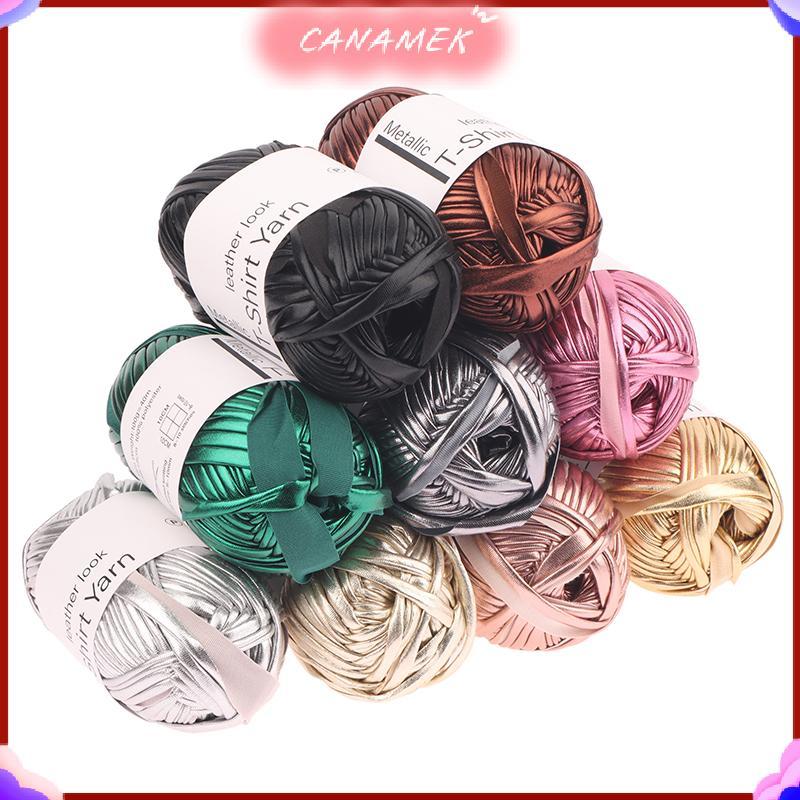 CANAMEK 40M / Cuộn Giả Da Sáng Bóng Móc Sợi Vải Đan Sợi DIY Tay Đan Sợi Cho Túi nket Đệm CSF