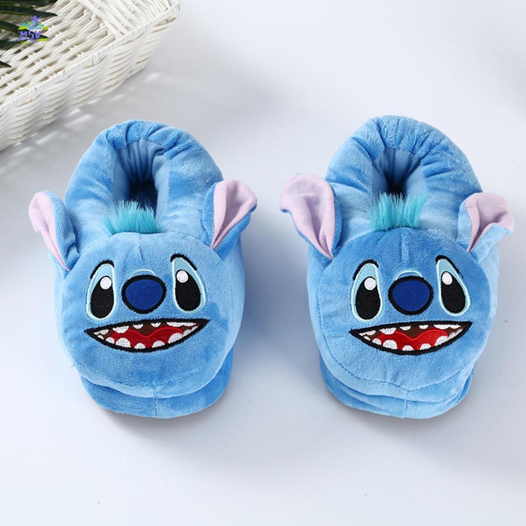 Stitch Sang Trọng Dép Cho Nam Nữ Full Gót Phủ Dày Ấm Áp Trong Nhà Giày Cặp Đôi Quà Tặng Mềm Hoạt Hình Dép