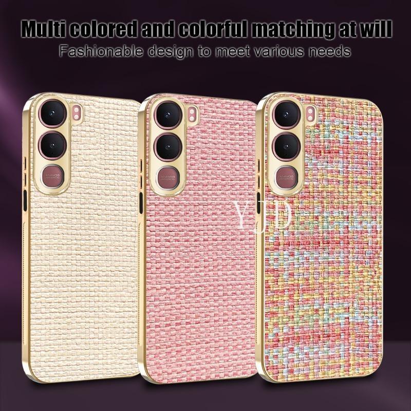 Ốp YJD Cho Vivo Y31 Y21d Giỏ Phong Cách Nữ Dệt Khung Mạ Điện Chống Rơi Vỏ Điện Thoại