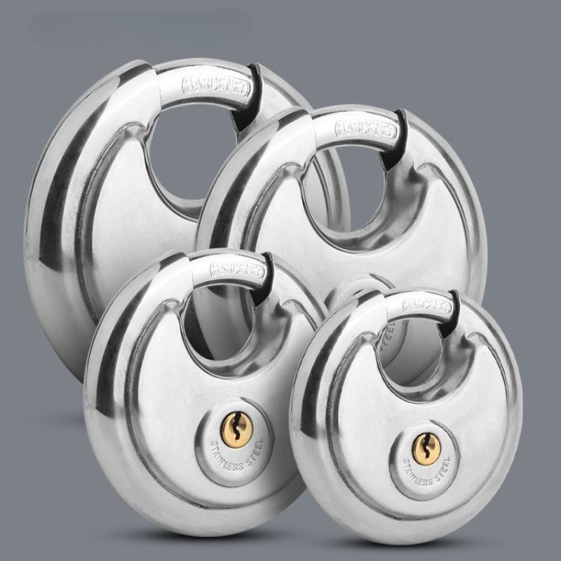 1PC 60 / 70 / 80 / 90MM Tấm lưu trữ đĩa tròn bằng thép không gỉ Cool Duty Ổ khóa chống gỉ và chống nước