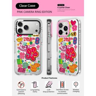 Ốp điện thoại CASECASE X Fortune Bloom HỒNG CAMERA PHIÊN BẢN RING Tác động Vỏ hút từ tính trong suốt cho iPhone 17 / 16 / 15 / 14 / 13 Pro Max Air với bao bì cao cấp