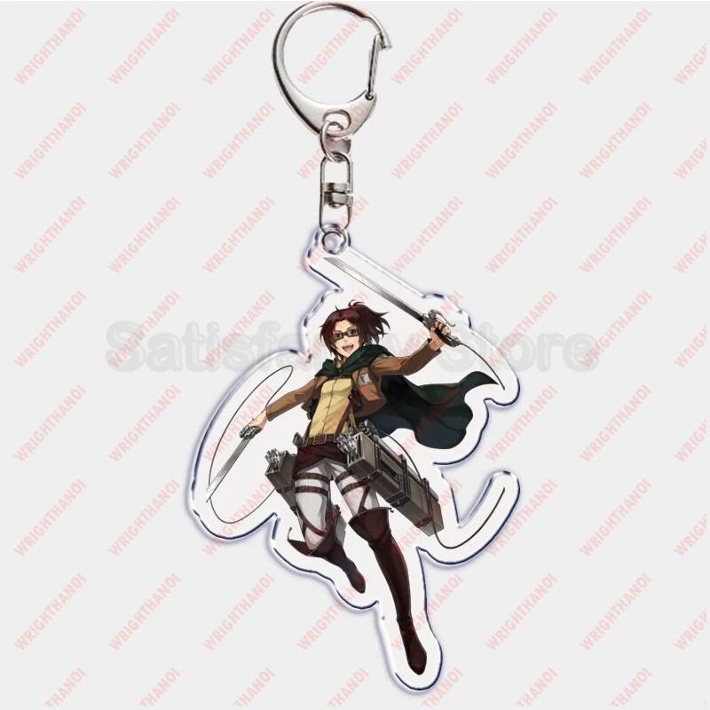 Móc khóa Attack on Titan hình huy hiệu và các nhân vật siêu ngầu Levi Eren Hange Mikasa Phụ kiện trang trí túi xách