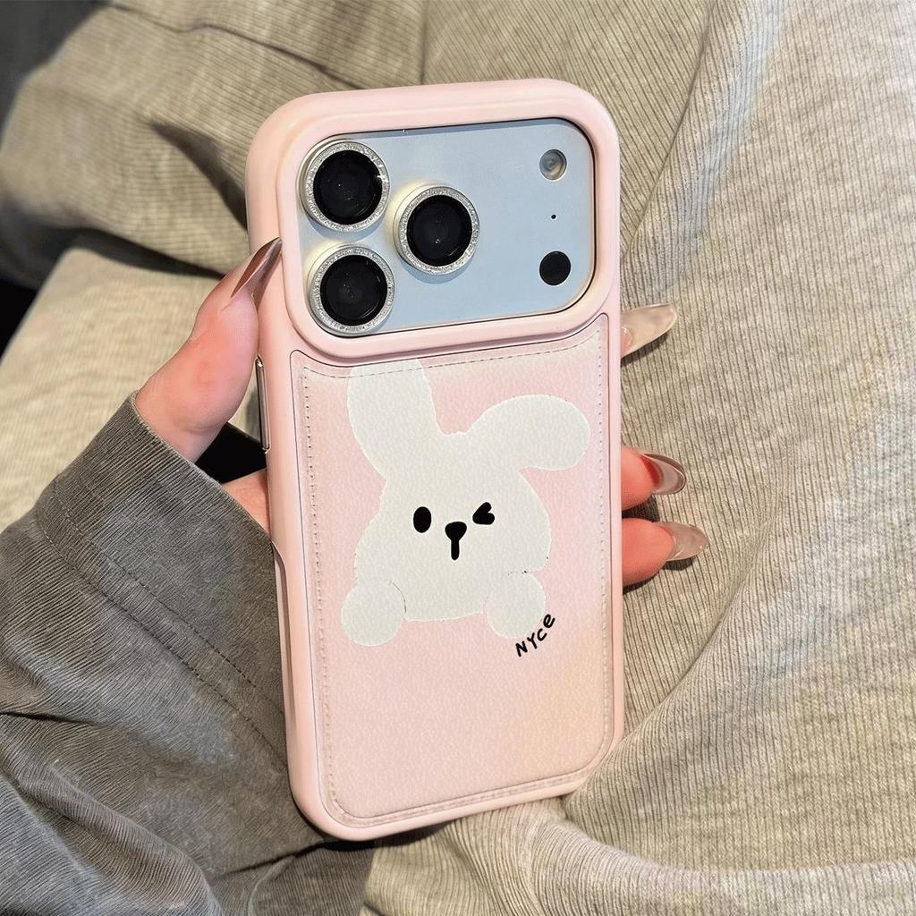 Gấu con thỏ cho iPhone 17Pro trường hợp điện thoại 15plus Nhật Bản Hàn Quốc 1312pro cá tính 11 lỗ lớn