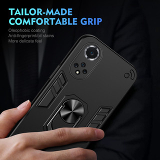 Dành Cho Huawei Nova 9 Ốp điện thoại Thiết Kế Chiến Binh Lưng Cứng Có Giá Đỡ Nhẫn Chống Sốc Mềm TPU Nâng Cạnh Mỏng Bao