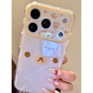 Phim Hoạt Hình Dễ Thương Gấu Vàng Bảo Vệ Toàn Diện Ống Kính Hai Lớp imd Ốp Lưng Điện Thoại iPhone 17Promax 17Pro 15 16 Pro Max Chống Sốc Nữ Vỏ Di Động