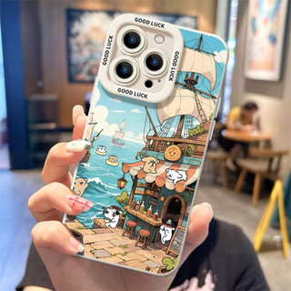 Ốp điện thoại hình chó thanh bên bờ biển cho iPhone 17 / 16 / 15 / 14 / 13 / MINI / 12 / 11 / Pro MAX / X / XS / XR / 7 / 8 / 6 Vỏ bảo vệ toàn diện bằng silicon lỏng chống sốc và chống rơi