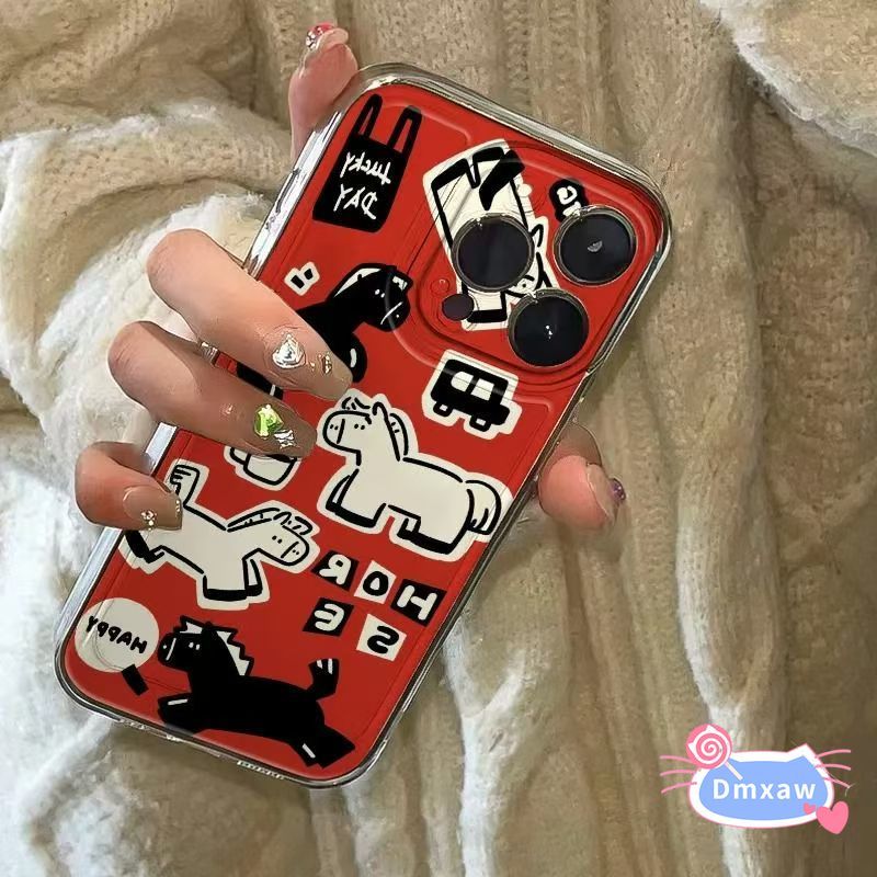 Ốp Điện Thoại Ngựa Cà Phê Dễ Thương Cho Realme GT8 GT7 GT6 GT 6T Master Note 50 GT5 GT2 Pro GT Neo 7X 7 6 5 SE 3 3T 2 Q5i Q5 Q3 Q2 Pro Q U1 Bìa Hoạt Hình Ins Cool Clear Vỏ lưng mềm
